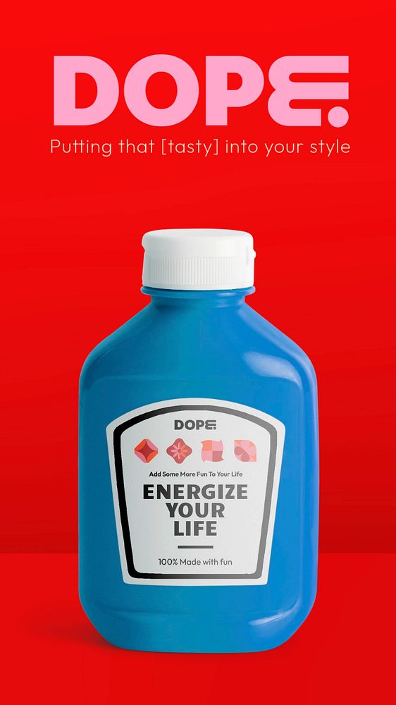 Ketchup bottle Instagram story template, food branding product