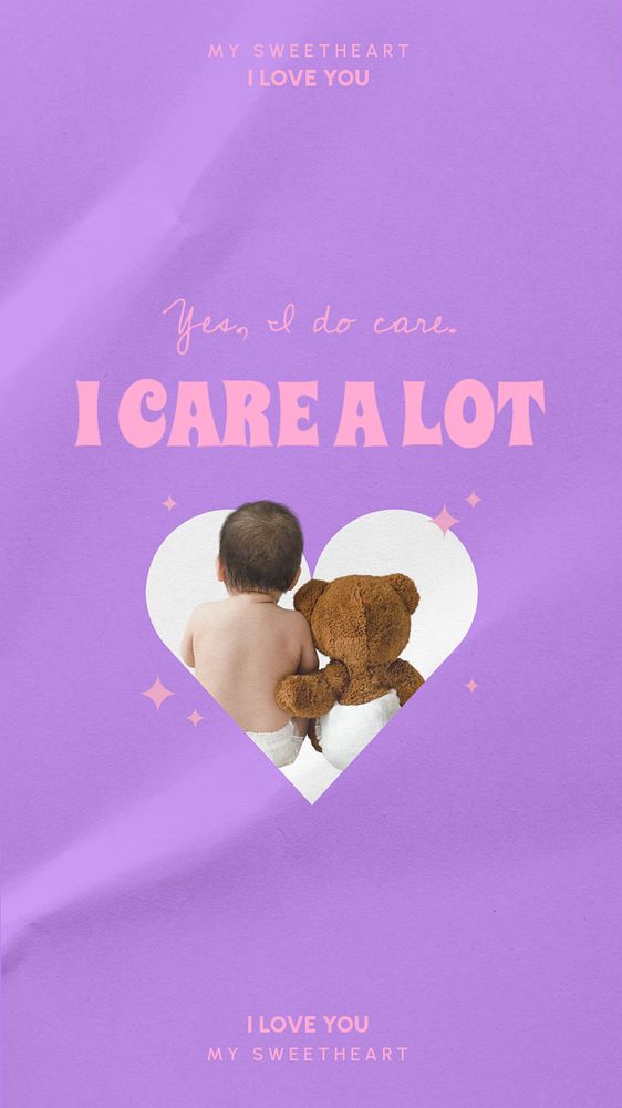 Editable childcare Facebook story template, wrinkled paper design