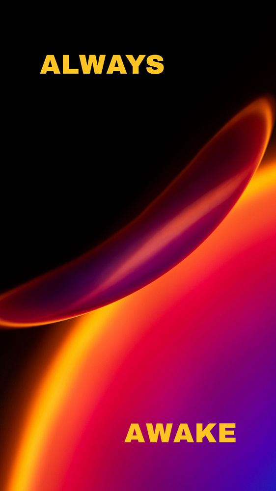 Neon fluid Instagram story template, always awake text