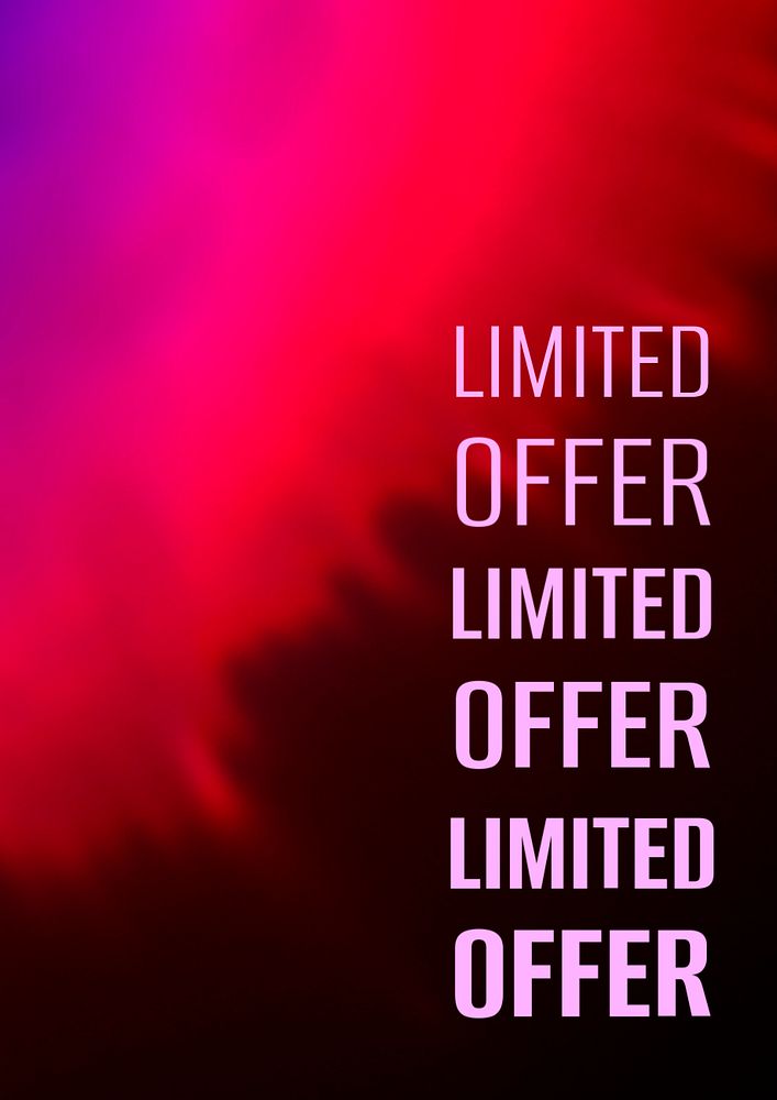 Aesthetic pink poster editable template, limited offer text