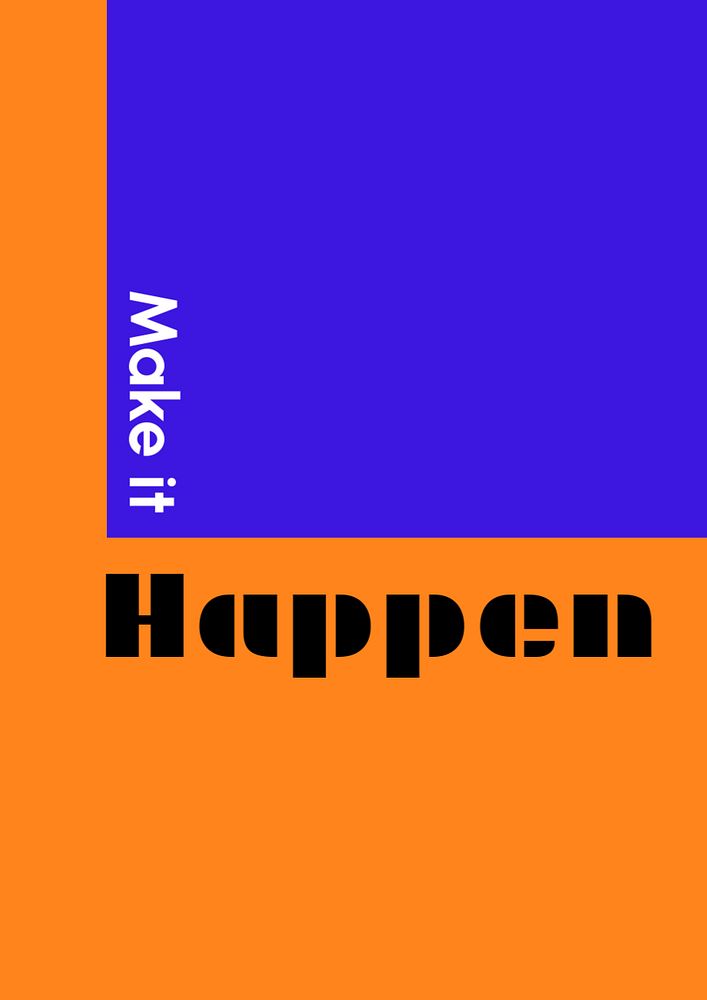 Motivational customizable poster template, funky design