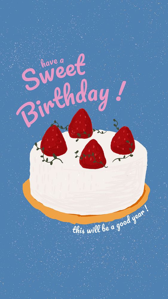 Birthday cake Instagram story template, cute design