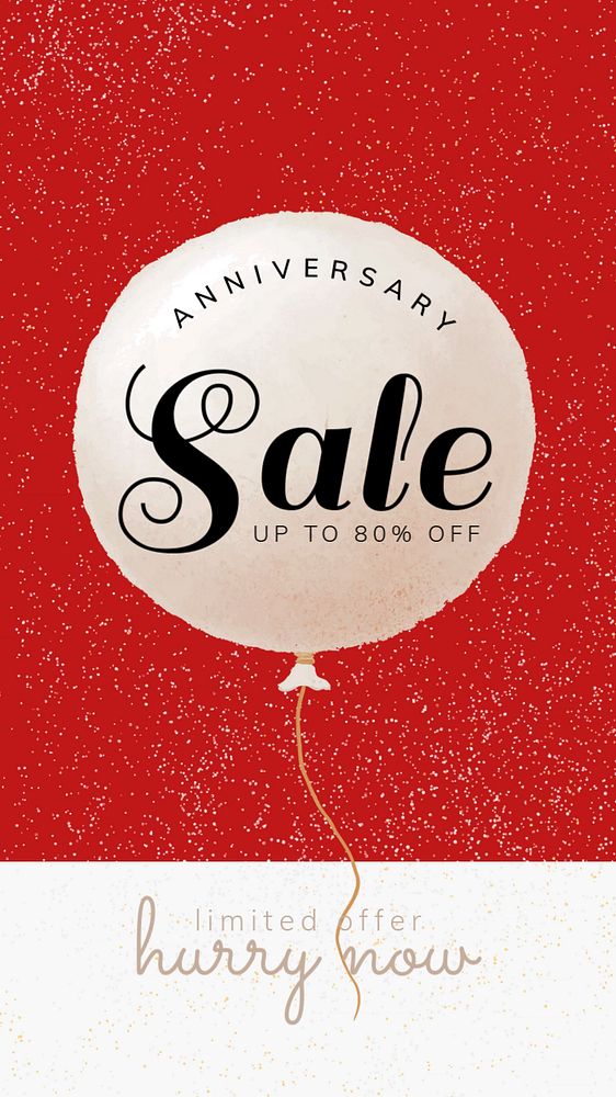 Anniversary sale Instagram story template, shopping ad design