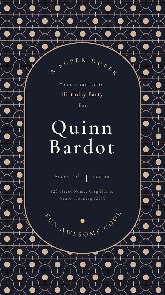 Birthday Instagram story template, art deco design