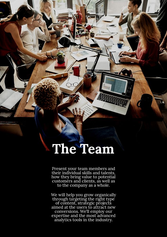 Business team poster editable template