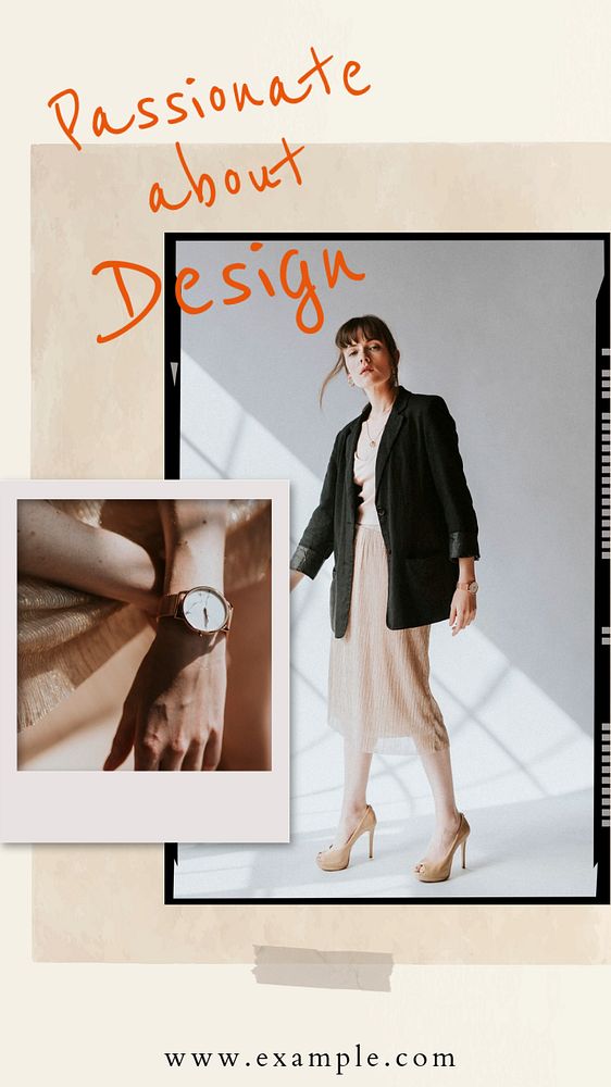 Trendy fashion instagram story template, photo collage