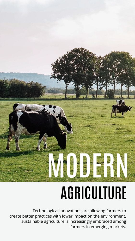 Modern agriculture Facebook story template, farming industry design
