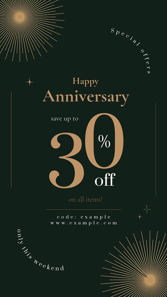 Anniversary sale Instagram story template, shopping ad design