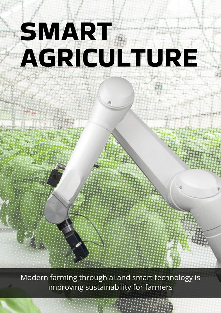 Smart agriculture  poster template,  farming industry design