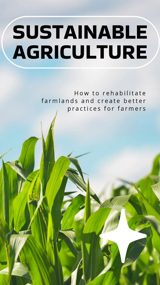 Sustainable agriculture Facebook story template, farming industry design