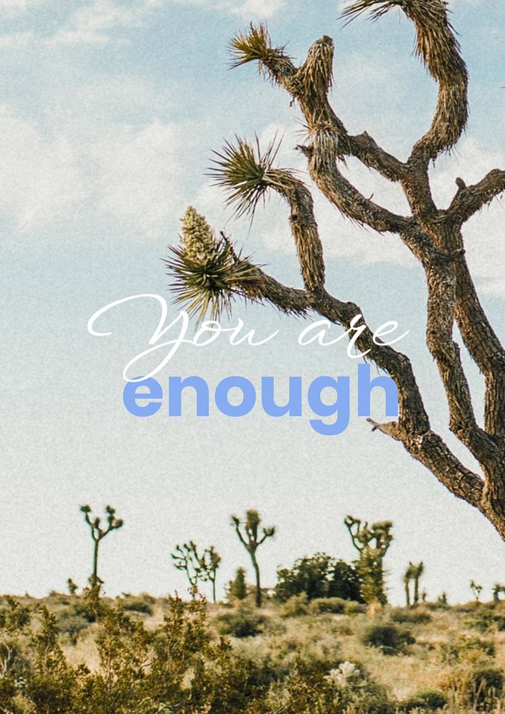 Positive quote poster template, editable design