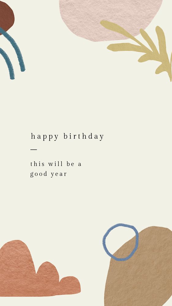 Aesthetic birthday Facebook story template, organic shape design
