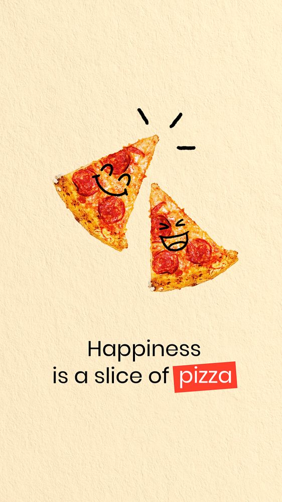Cute pizza Instagram story template, editable design