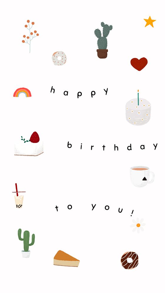 Minimal birthday Facebook story template, cute design