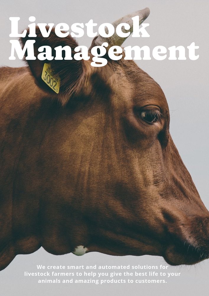 Livestock management poster template, farming industry design