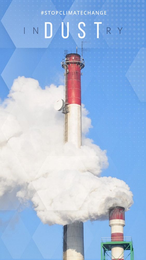 Industry Instagram story template, global warming design