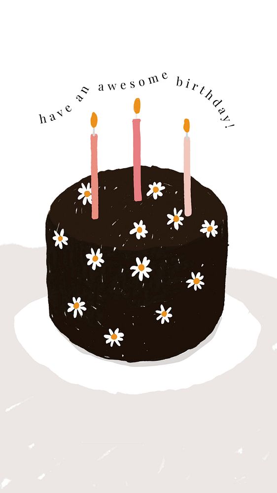 Birthday cake Facebook story template, cute design