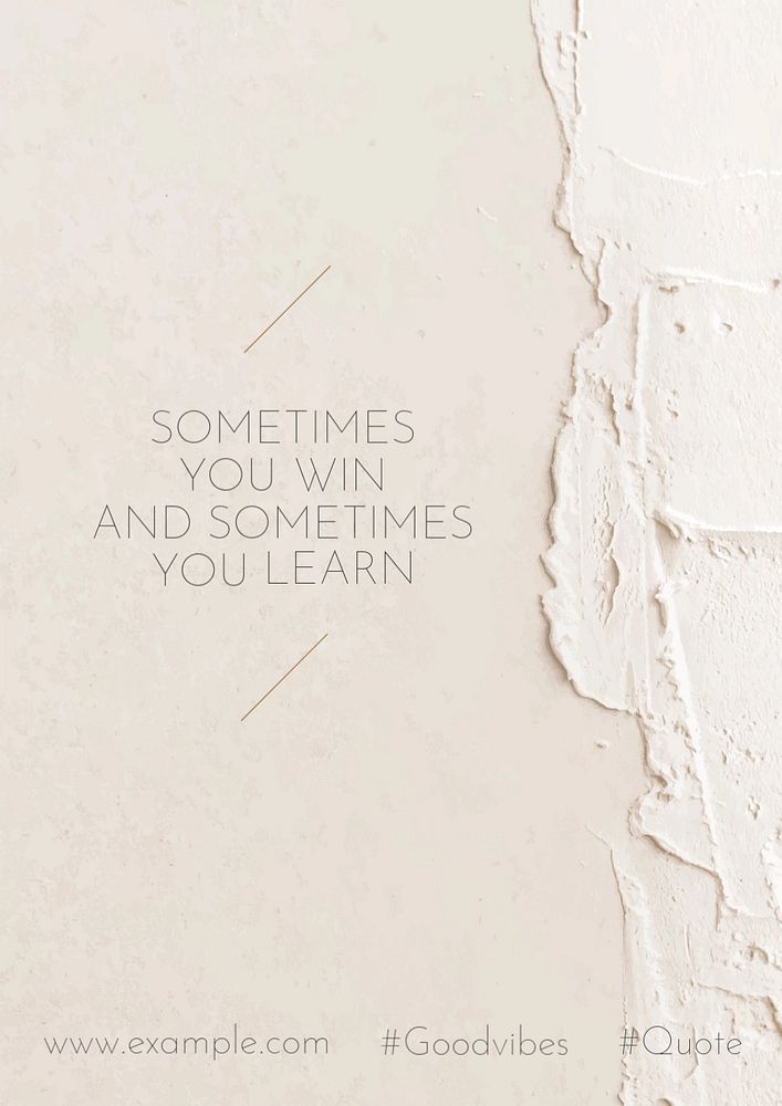 Beige aesthetic poster template, life quote, editable text