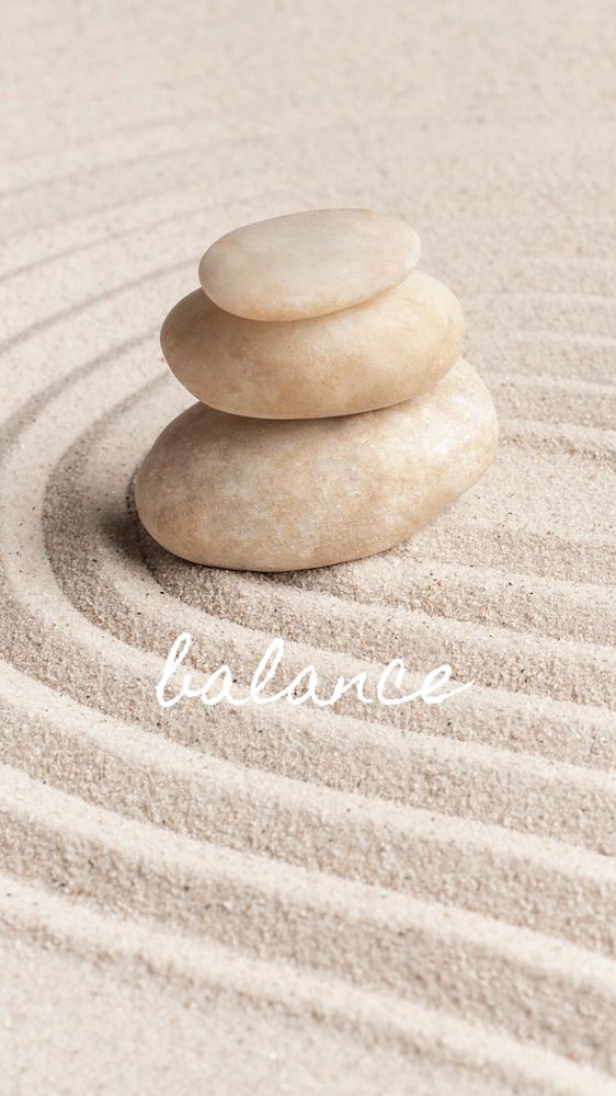 Zen stones Instagram story template, editable text