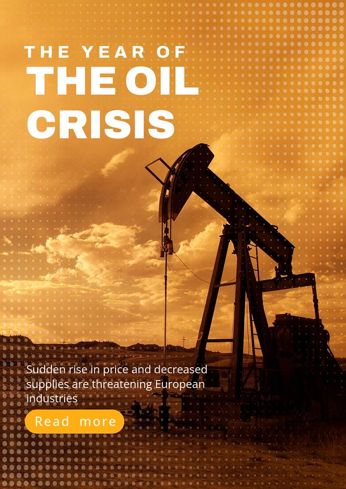  Oil industry poster template, editable design 