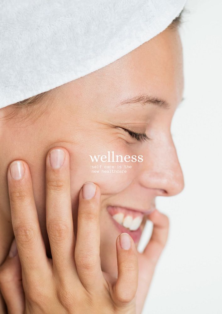 Skincare routine poster template, editable text