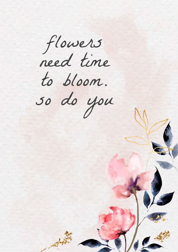 Watercolor flowers poster template, aesthetic editable text