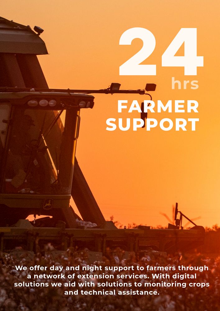 Farmer support  poster template,  farming industry design