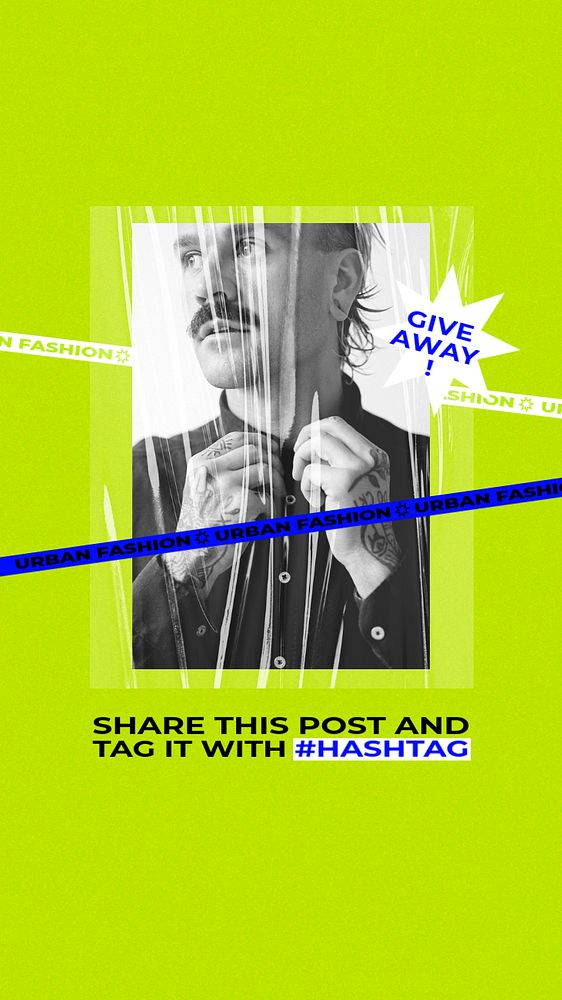 Giveaway Facebook story template, fashion editable design