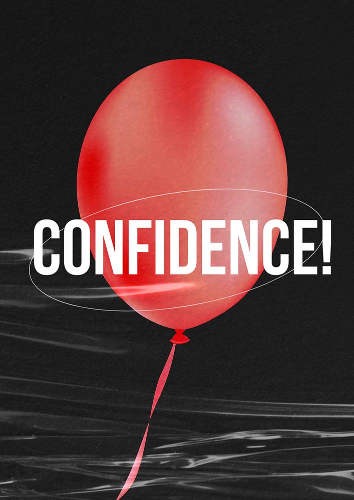 Red balloon  poster template, editable design