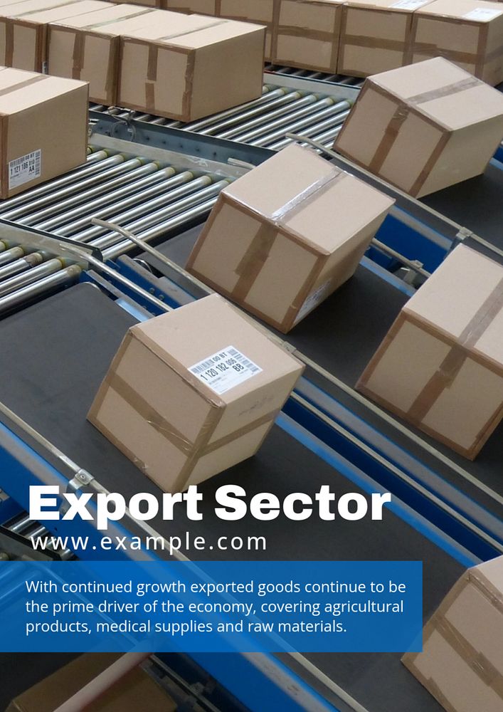Export services poster template,  logistics editable design