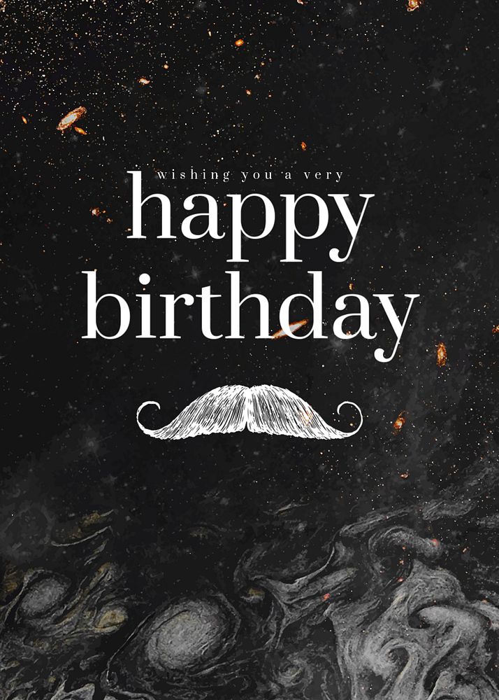 Black birthday invitation card template, abstract design