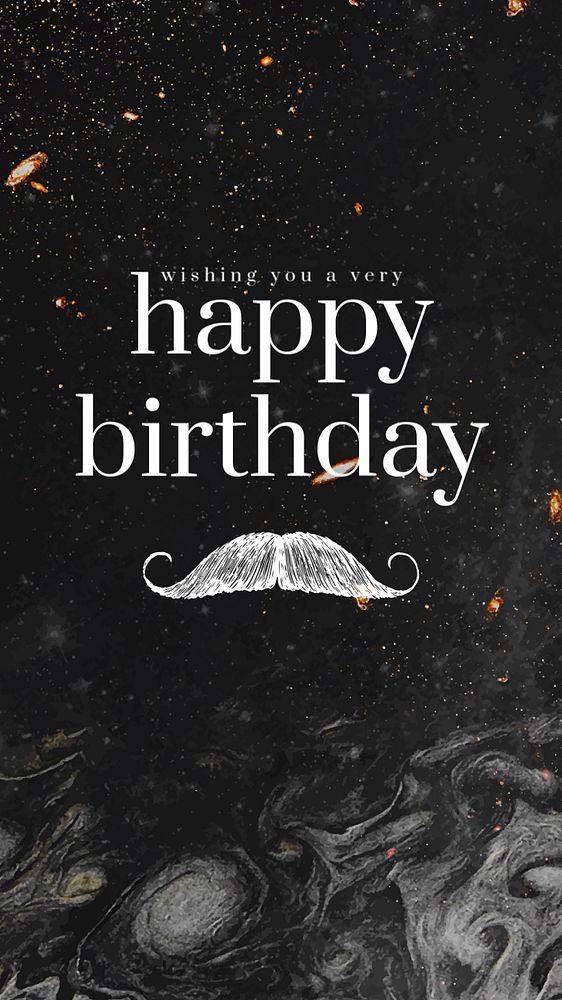 Black birthday Facebook story template, abstract design