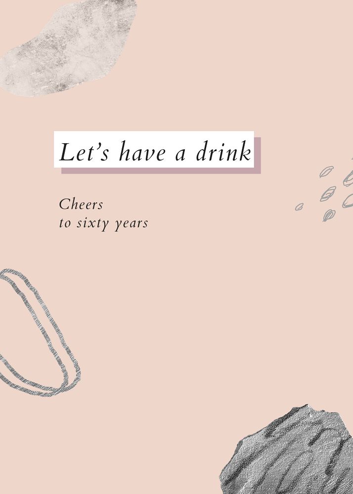 Aesthetic birthday invitation card template, peach design