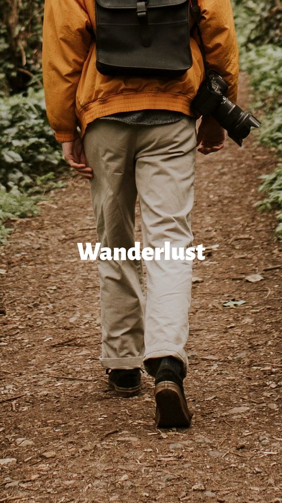 Man hiking Instagram story template, editable text