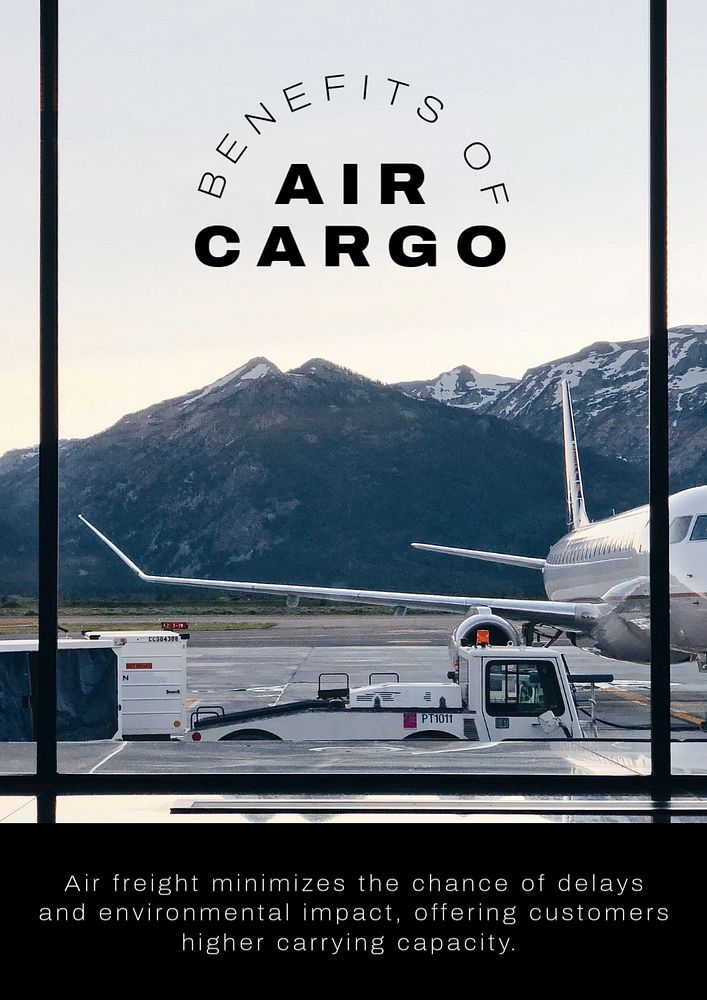 Air cargo poster template,  logistics editable design