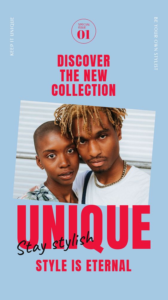 Street fashion Instagram story template, new collection text