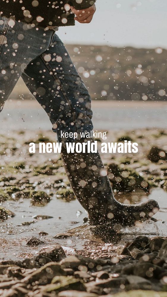 Keep walking Facebook story template, editable text