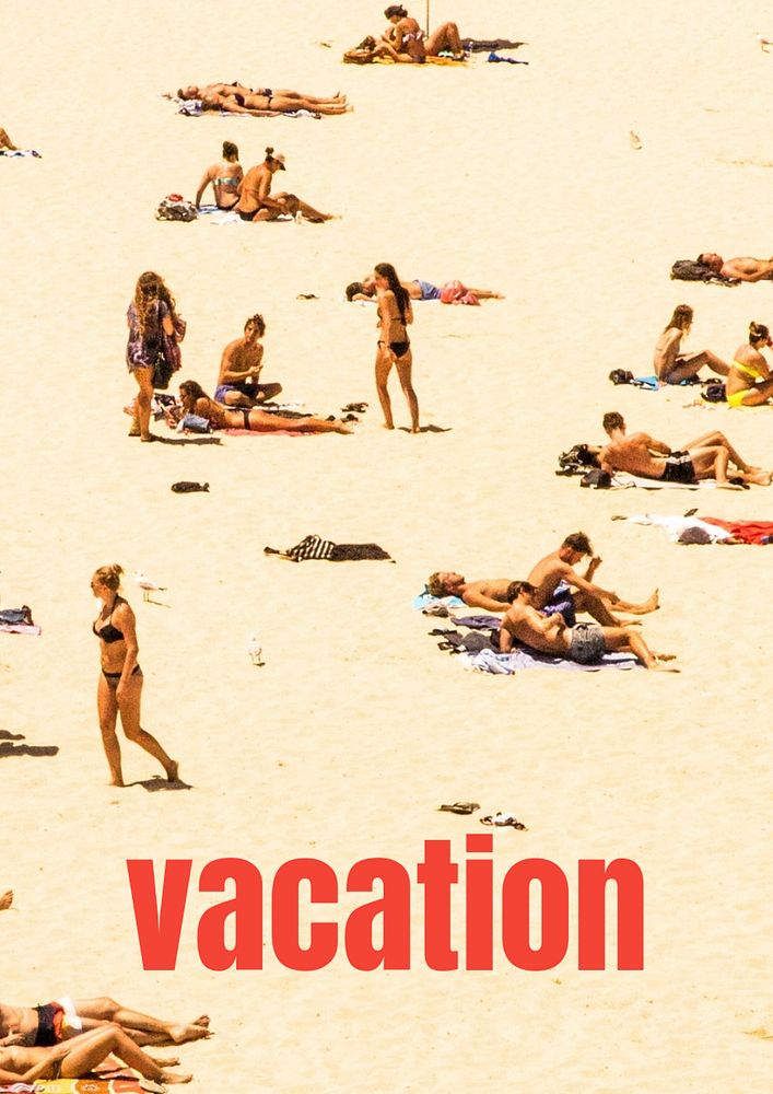 Summer vacation poster template, editable text