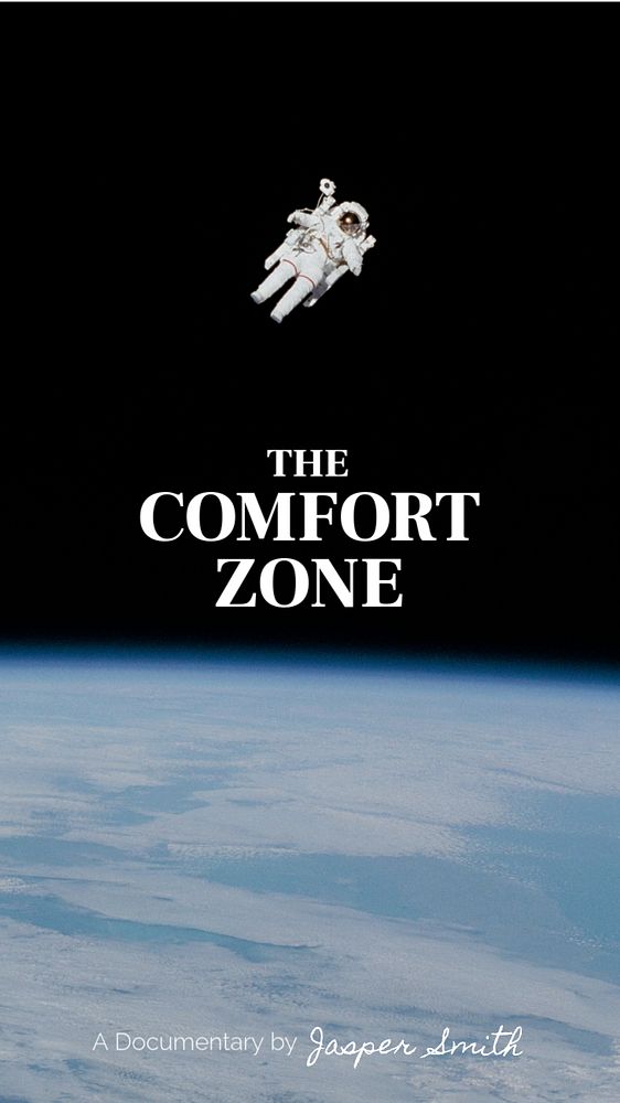 Outer space Instagram story template, astronaut, earth surface