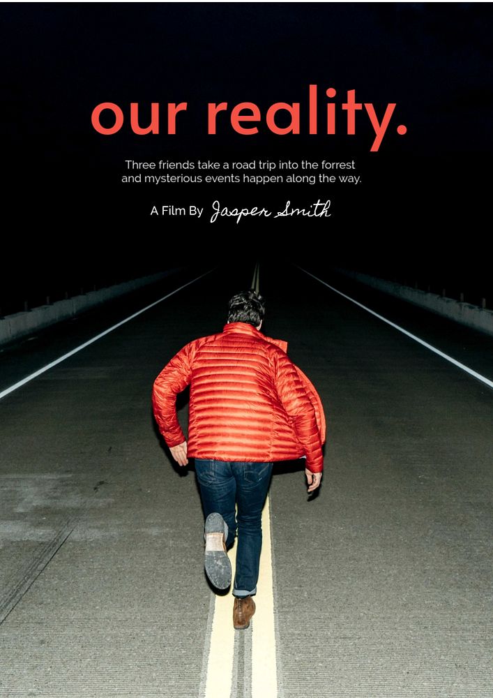 Mysterious road poster editable template, travel aesthetic