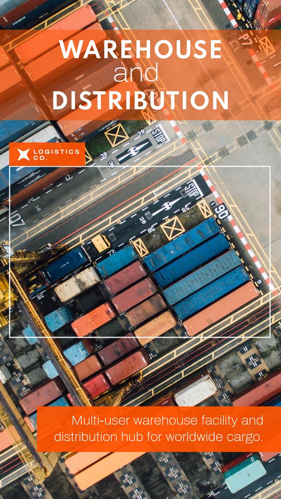 Logistics business Instagram story template, industry editable design 