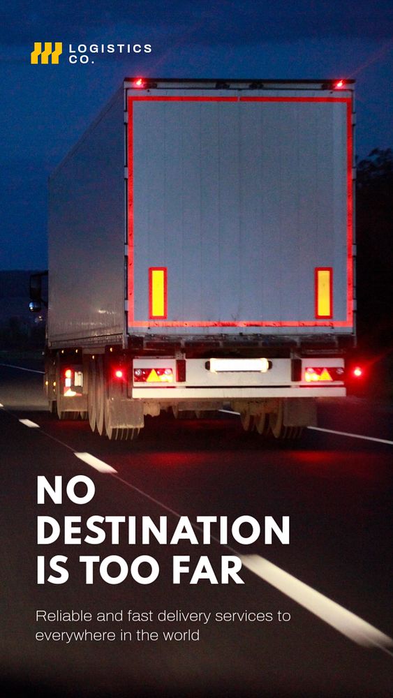 Delivery services Instagram story template, logistics editable design