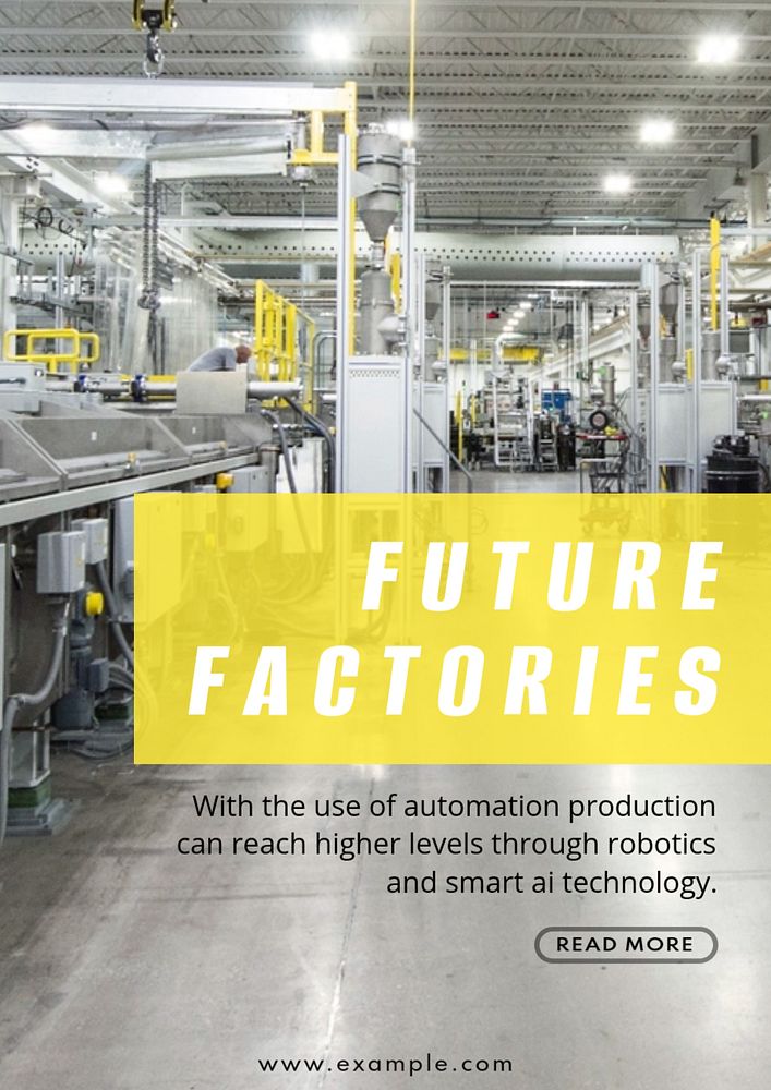 Future factory poster template,  editable industry design 