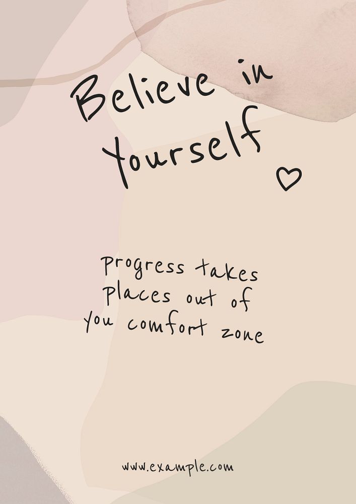 Inspirational quote poster template, beige aesthetic, editable text