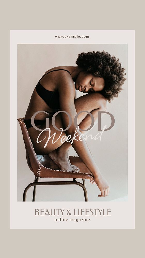 Beauty, lifestyle Instagram story template, online magazine ad