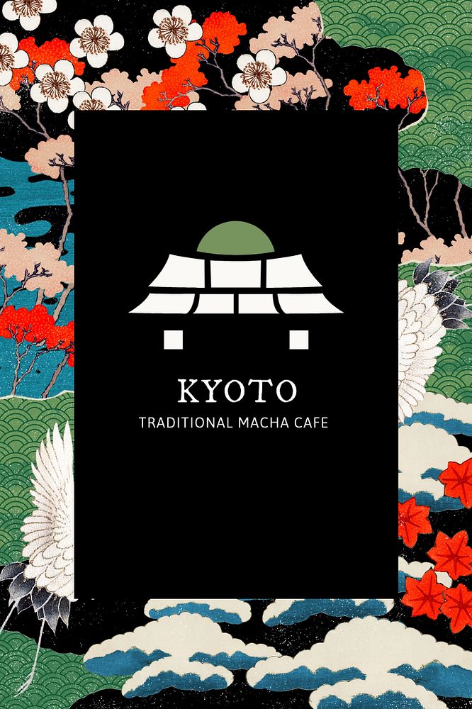 Customizable social media template, traditional Japanese design