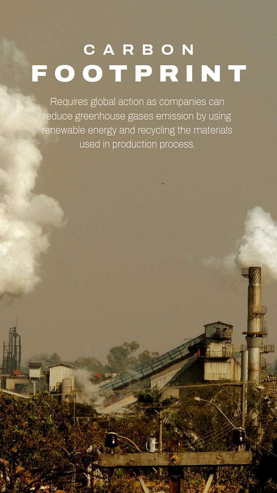 Carbon footprint Instagram story template, global warming design