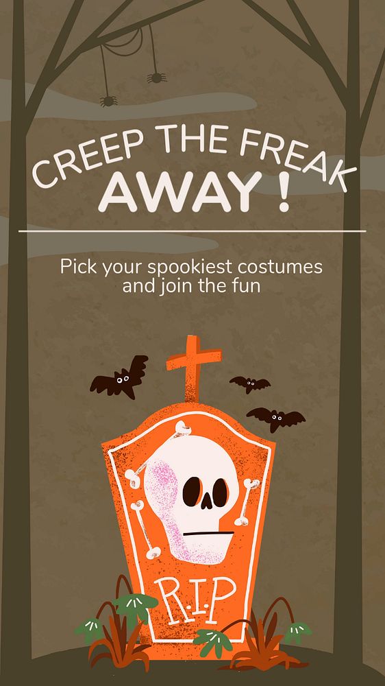 Halloween party Instagram story template, cute design