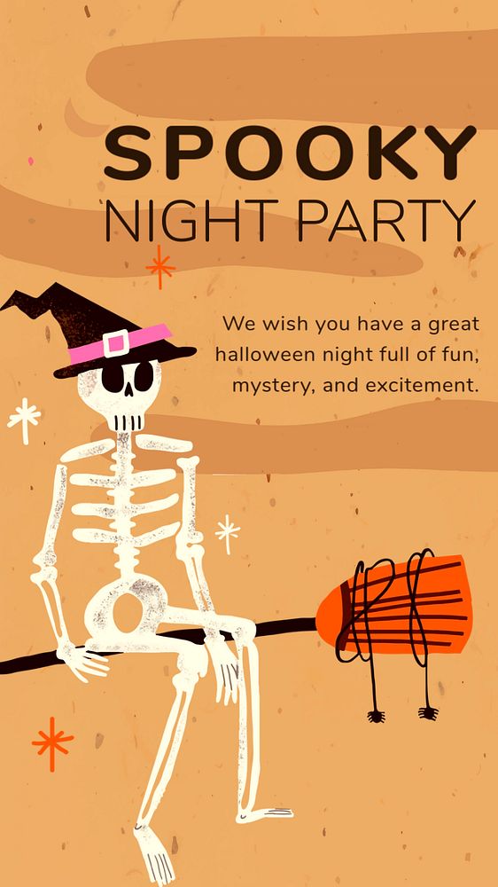 Halloween party Facebook story template, cute design