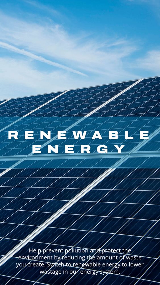 Renewable energy Facebook story template, solar cell design